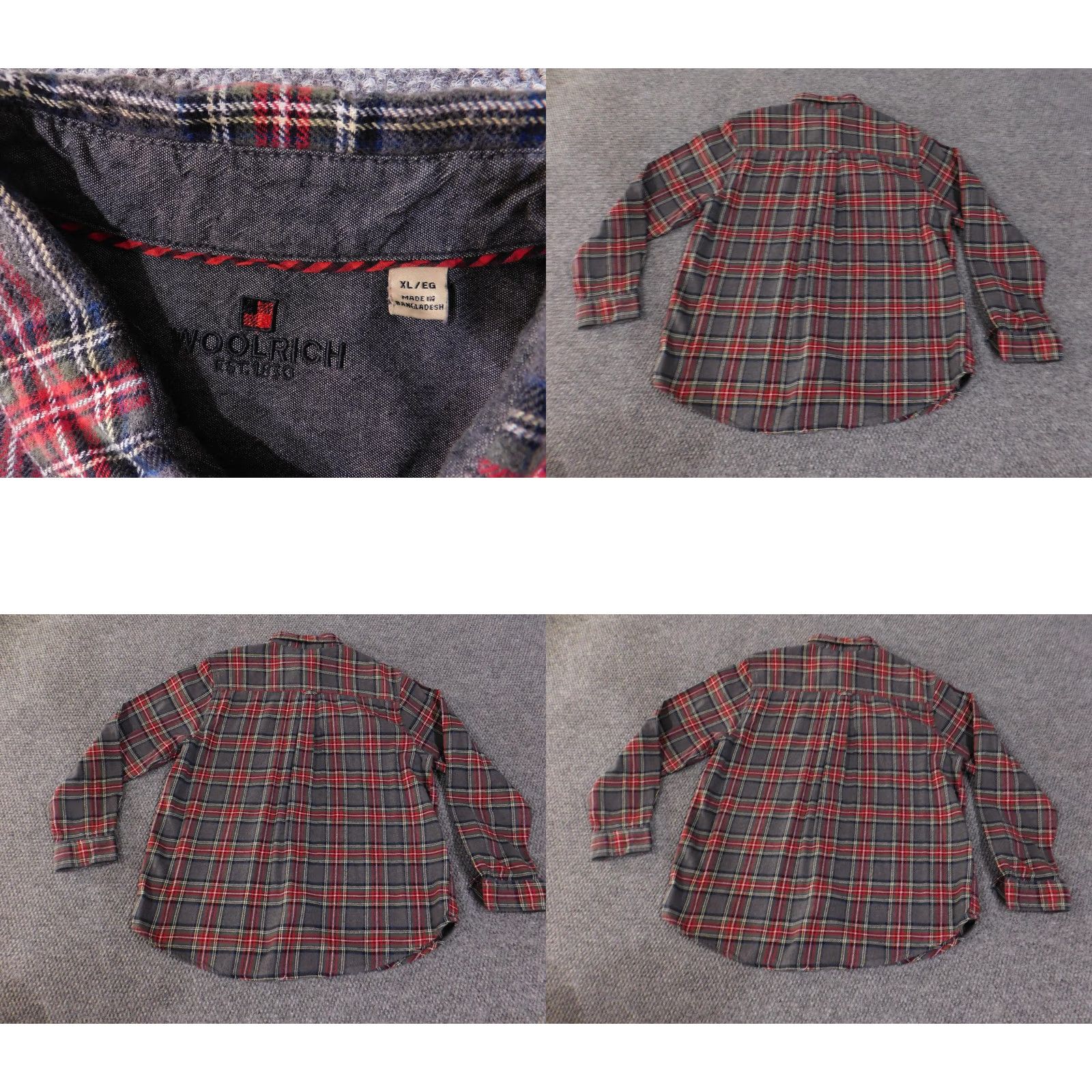 Vintage Woolrich Shirt Mens XL Gray Red Plaid Flannel Button-Up Long Sleeve Outdoors Size US XL / EU 56 / 4 - 8 Thumbnail