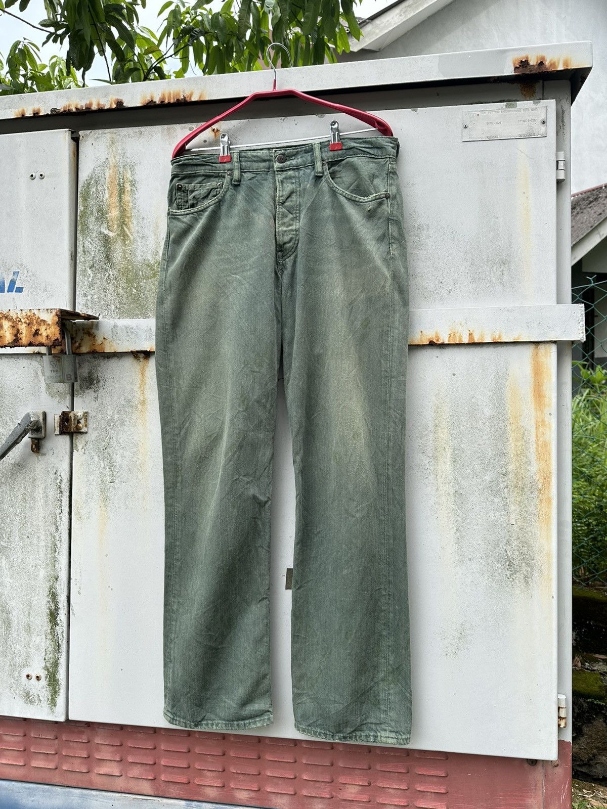 Ralph Lauren THRASHED Vintage RALPH LAURENT Faded Green Baggy Jeans Size US 32 / EU 48 - 2 Thumbnail