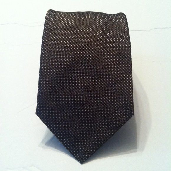 Faconnable FACONNABLE MENS BROWN 100%SILK NECK TIE WIDTH: 3 1/2" Size ONE SIZE - 2 Thumbnail