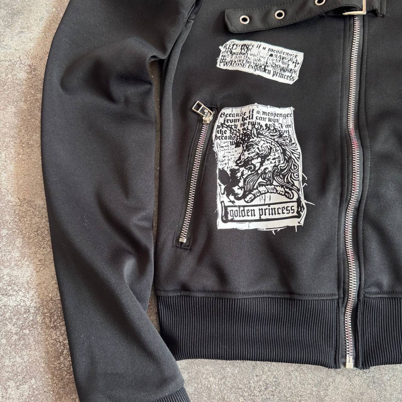 Other Opium Y2K Punk Rave Goth Patchwork + Bondage Zip Hoodie Size S / US 4 / IT 40 - 7 Thumbnail