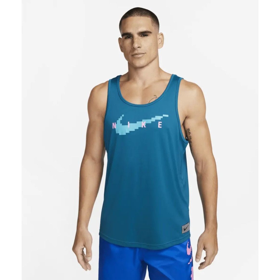 Nike Nike SWIM RI-FIT Digi Logo Tank Top Shirt Blue NESSD668 Men' Size US L / EU 52-54 / 3 - 10 Thumbnail
