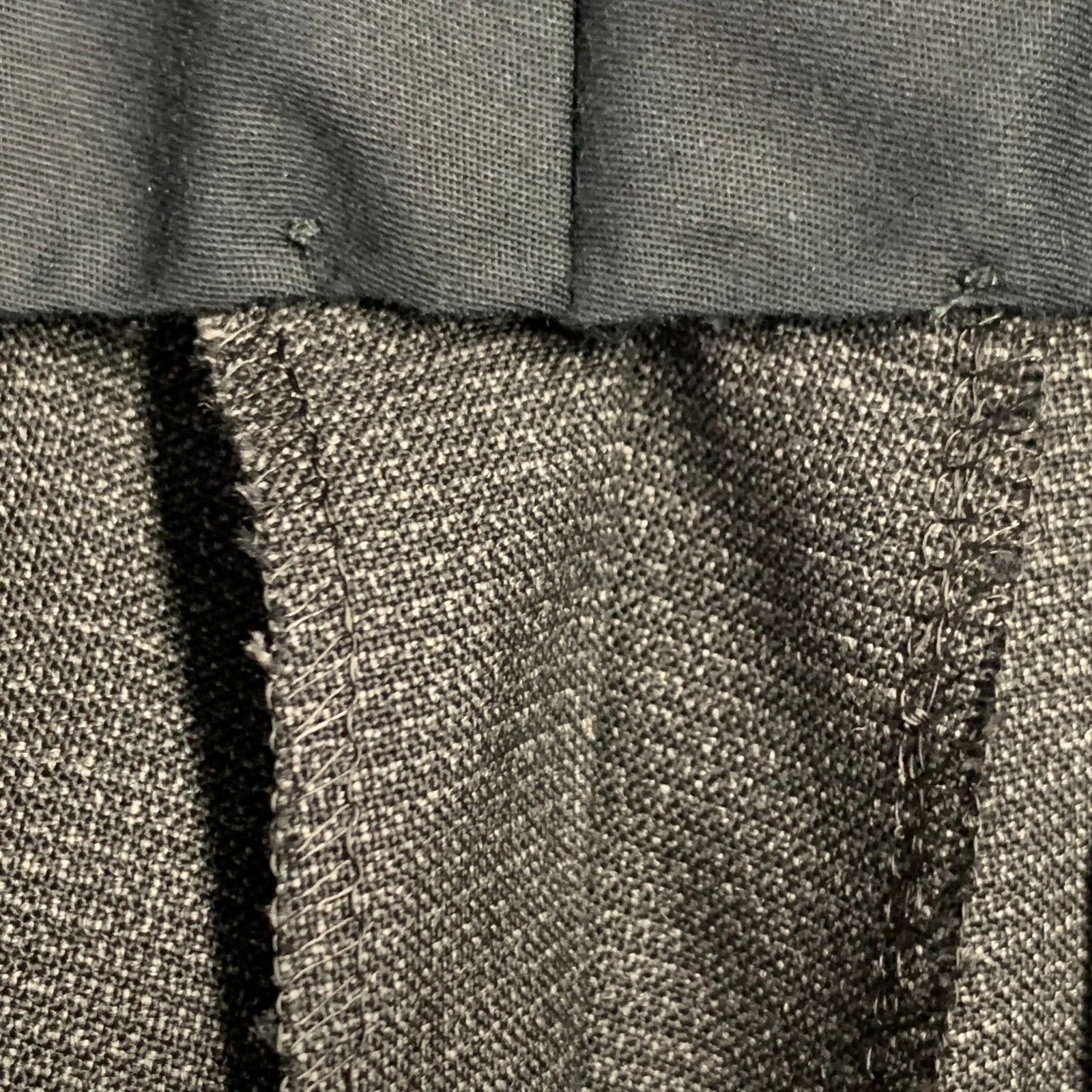 Calvin Klein Size 32 Charcoal Grid Wool Flat Front Dress Pants Size US 32 / EU 48 - 8 Thumbnail