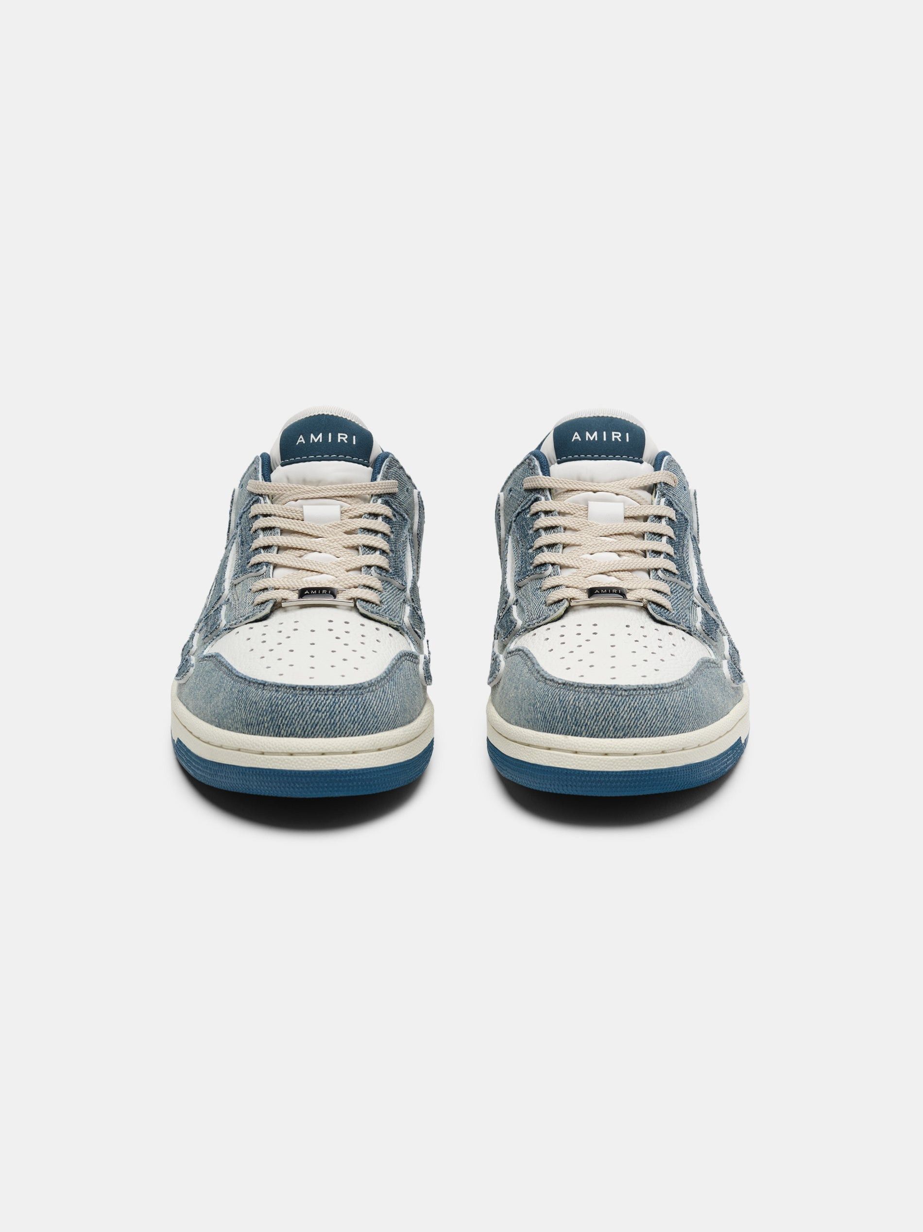 Amiri o1s1wg110426 Varsity Skel Low-Top Sneakers in Blue/White Size US 14 / EU 47 - 4 Thumbnail