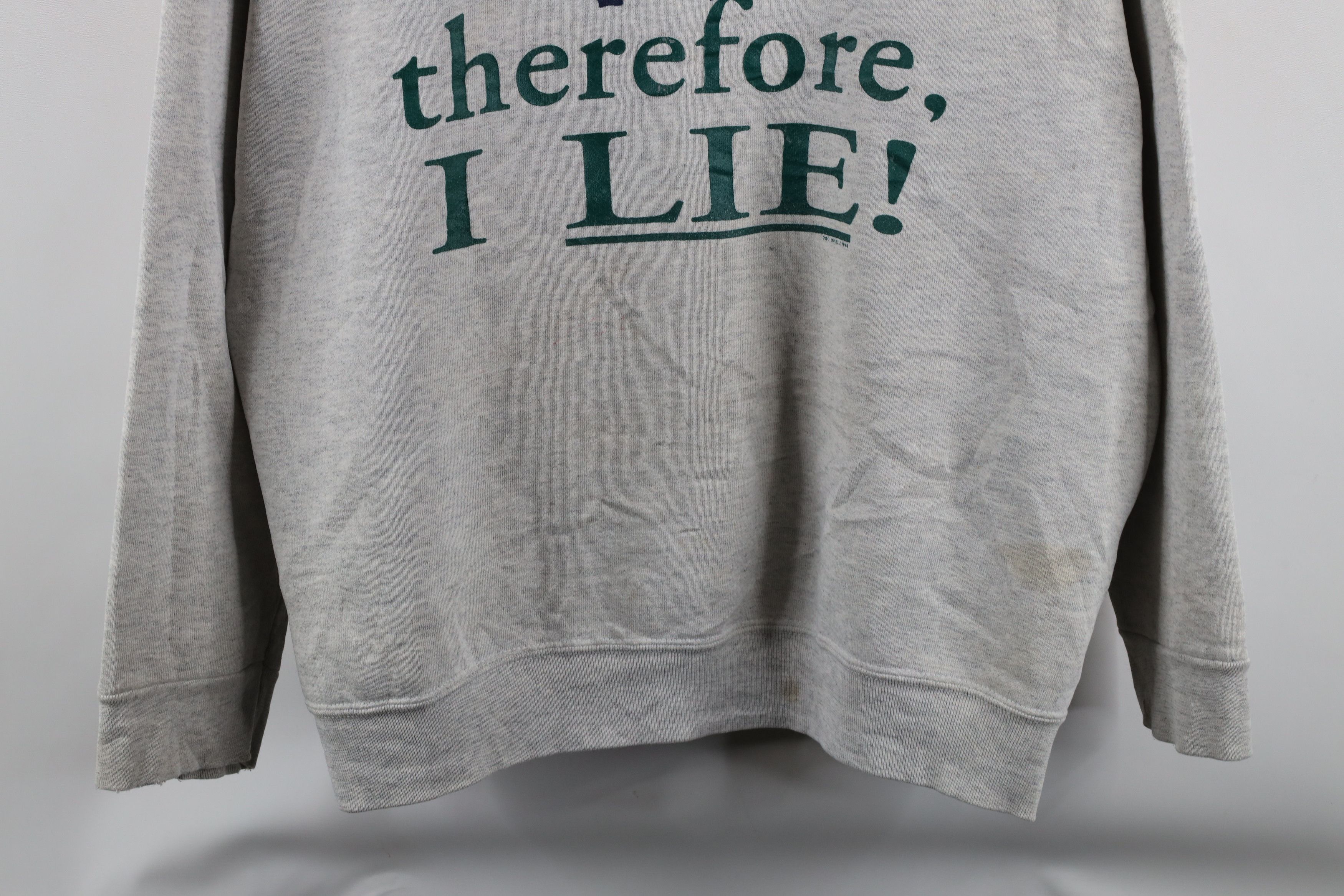 Vintage Vintage 90s Spell Out I Fish Therefore I Lie Sweatshirt USA Size US XXL / EU 58 / 5 - 3 Thumbnail