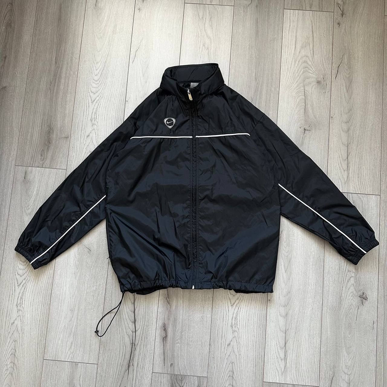 Nike × Vintage Nike y2k Vintage Swoosh Logo Nylon Track Oversize Jacket Size US XL / EU 56 / 4 - 1 Thumbnail