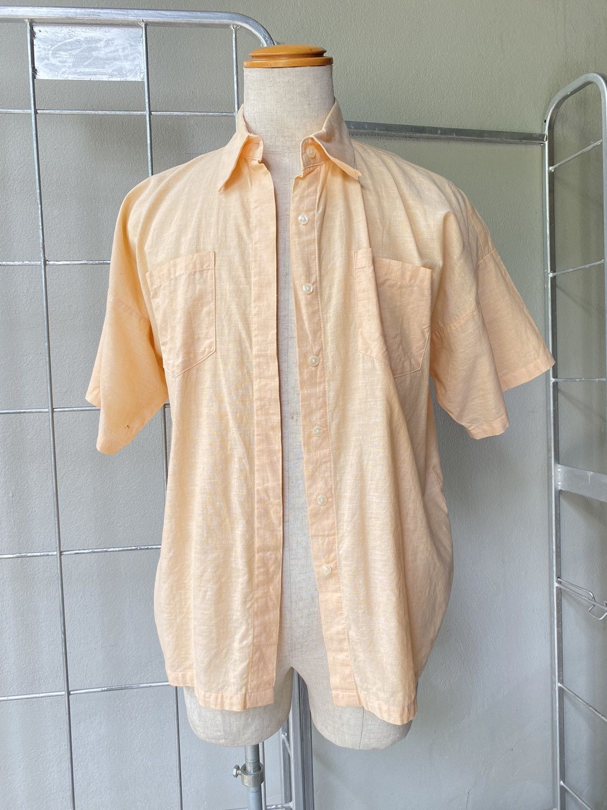 Designer NORMA KAMALI Vintage Peach Button-Up Shirt Size US XL / EU 56 / 4 - 8 Thumbnail