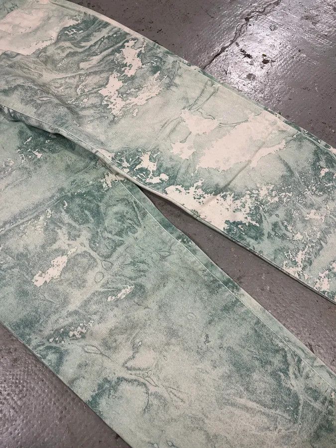 Roberto Cavalli 1990s Roberto Cavalli Aqua Green White Pants Size US 30 / EU 46 - 9 Thumbnail