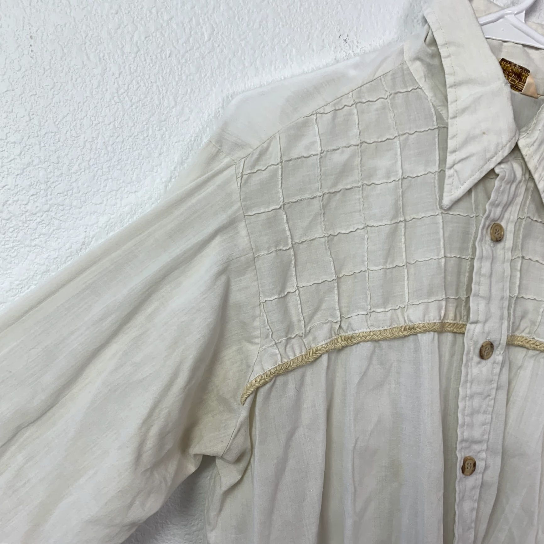 Vintage VINTAGE DUDE by Cambridge Mens White Western Shirt Braided Trim Large Size US L / EU 52-54 / 3 - 2 Thumbnail