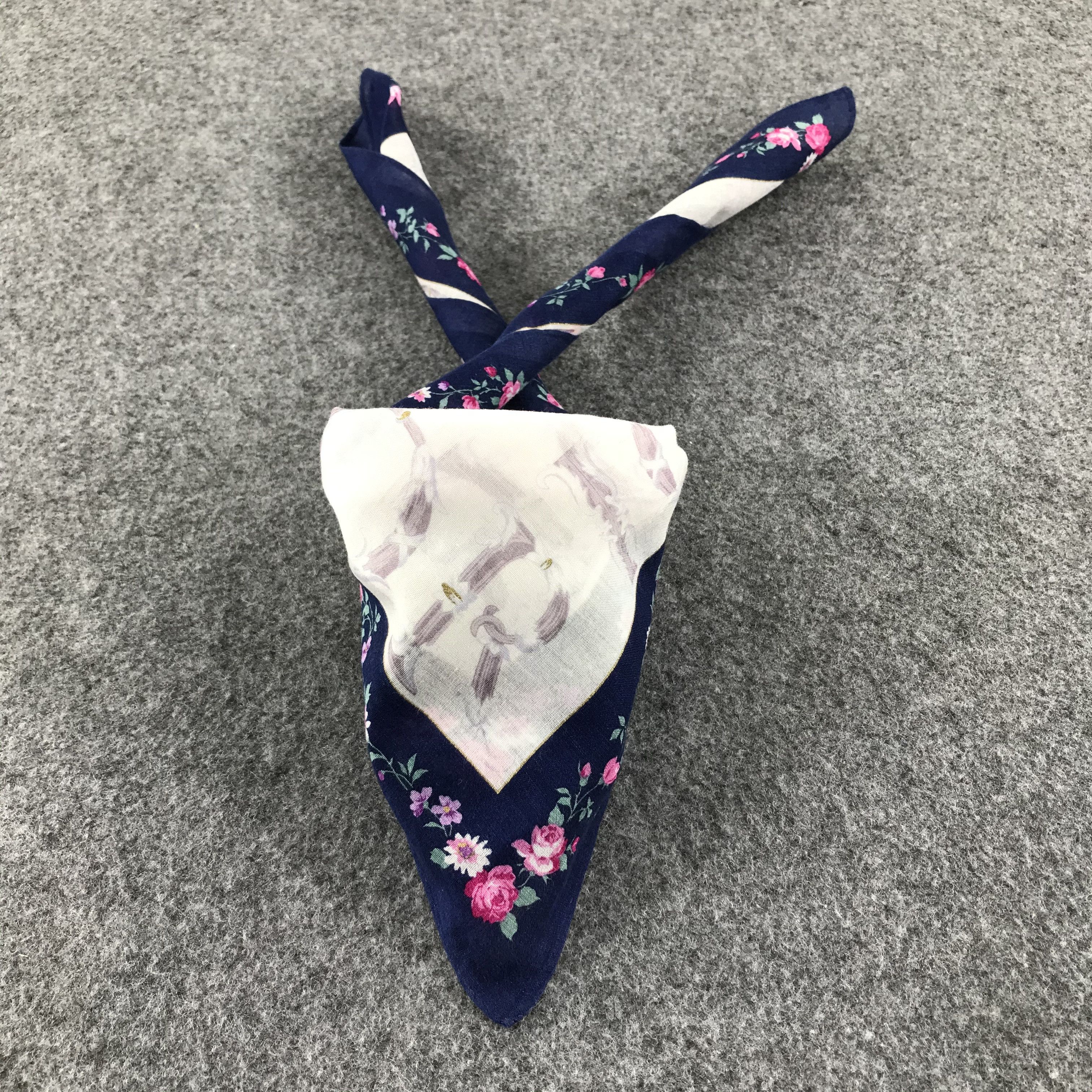 Christian Dior Monsieur Christian Dior Floral Handkerchief Neckerchief Bandana H190 Size ONE SIZE - 2 Thumbnail