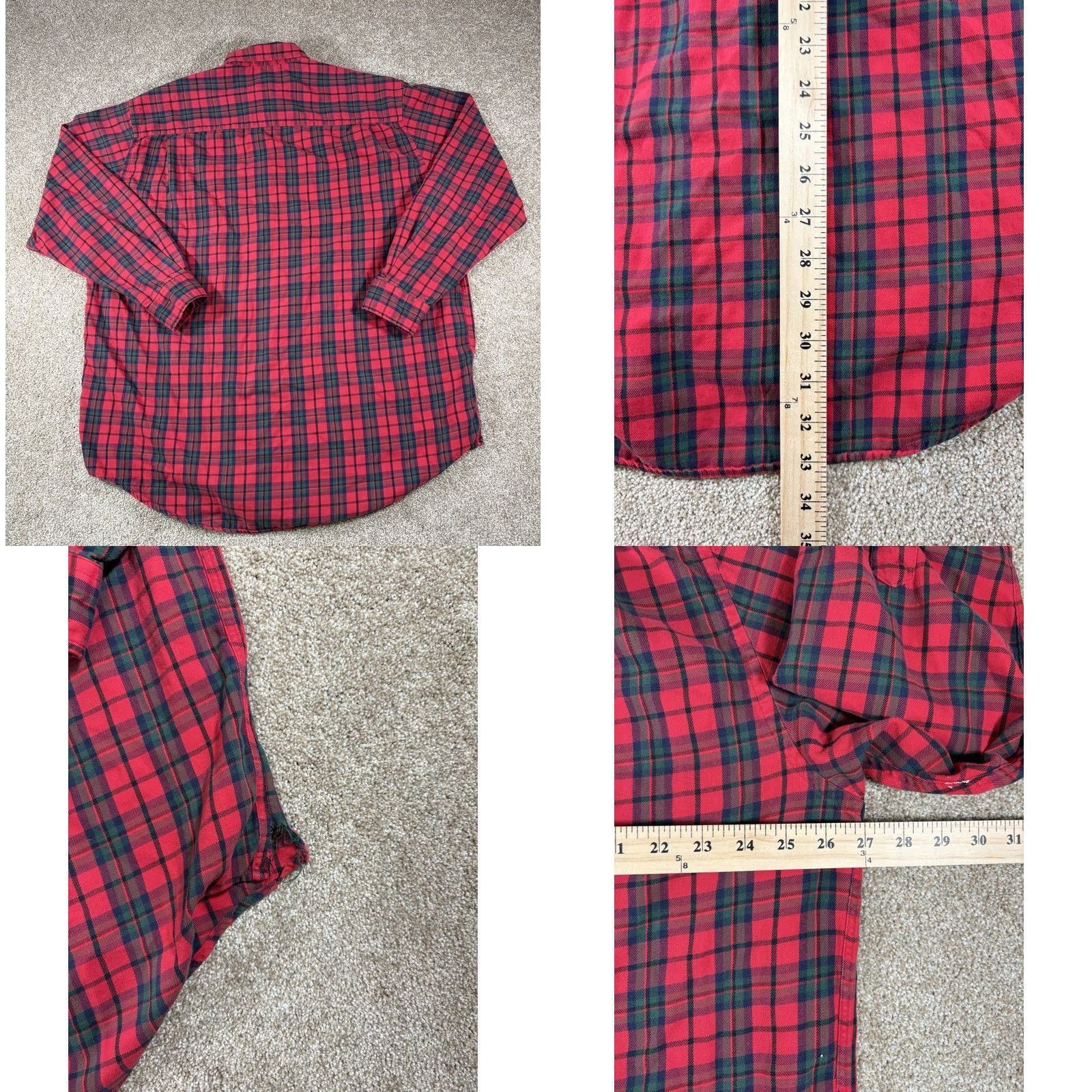 Abercrombie & Fitch Abercrombie & Fitch Big Shirt Mens Large Red Flannel Button Up 100% Cotton Shirt Regular Mens Red Flannel Button-Up Pockets Vintage No Size US L / EU 52-54 / 3 - 8 Thumbnail