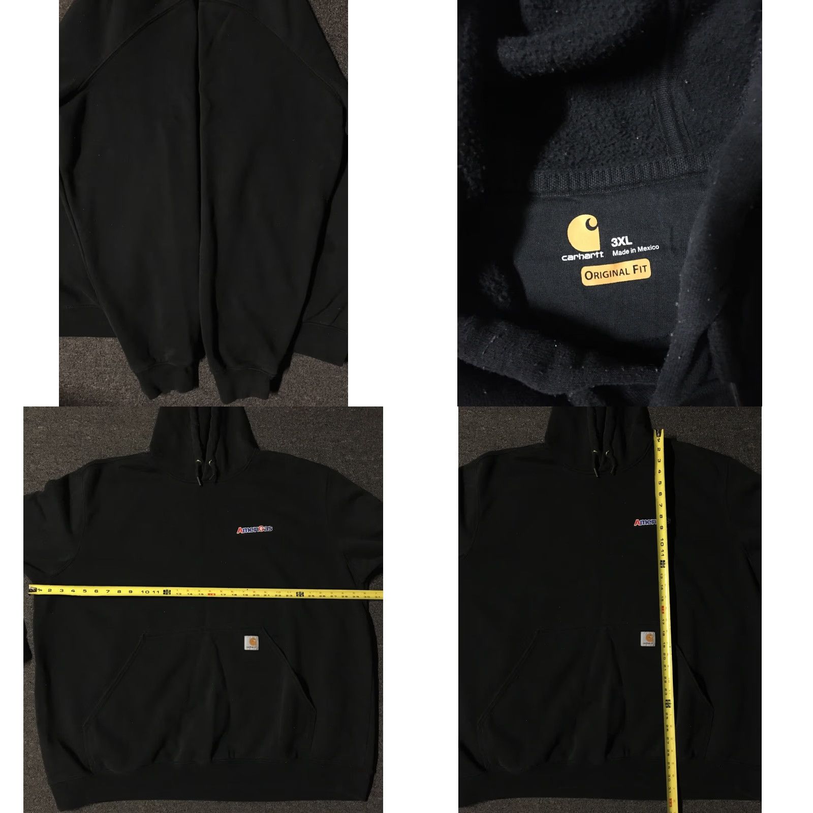 Carhartt VINTAGE Carhartt Hoodie Shirt 3XL Black Biker Grunge Punk 90s Work Skate Surf 80s USA Mens Size US XXL / EU 58 / 5 - 8 Thumbnail
