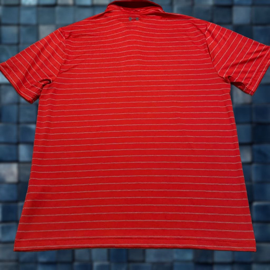Under Armour Under Armour Polo Shirt Men L Red Striped Short Sleeve Golf Activewear Sports 90s Size US L / EU 52-54 / 3 - 1 Thumbnail
