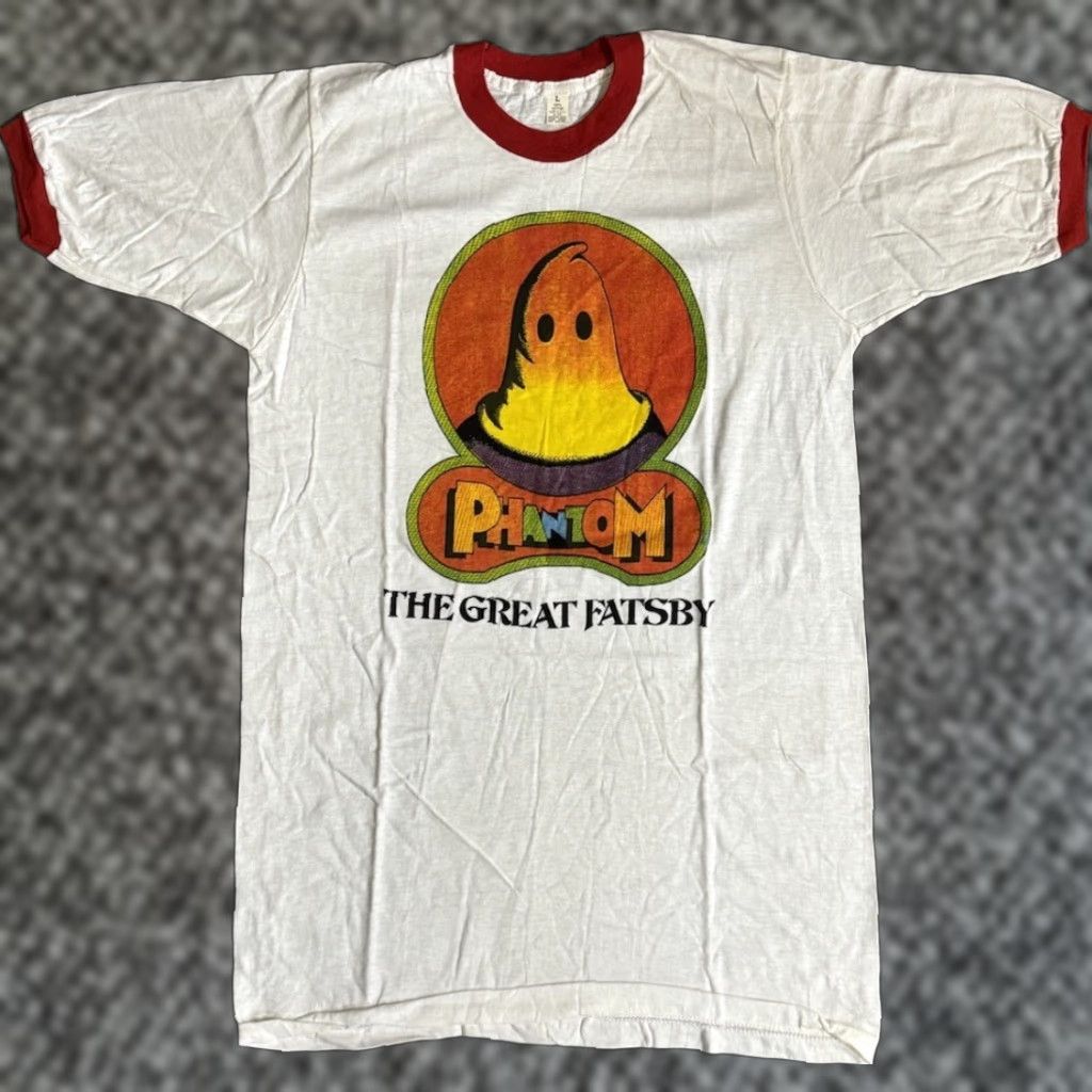VINTAGE 1975 Phantom Records Leslie West The Great Fatsby Shirt L Mountain 70s