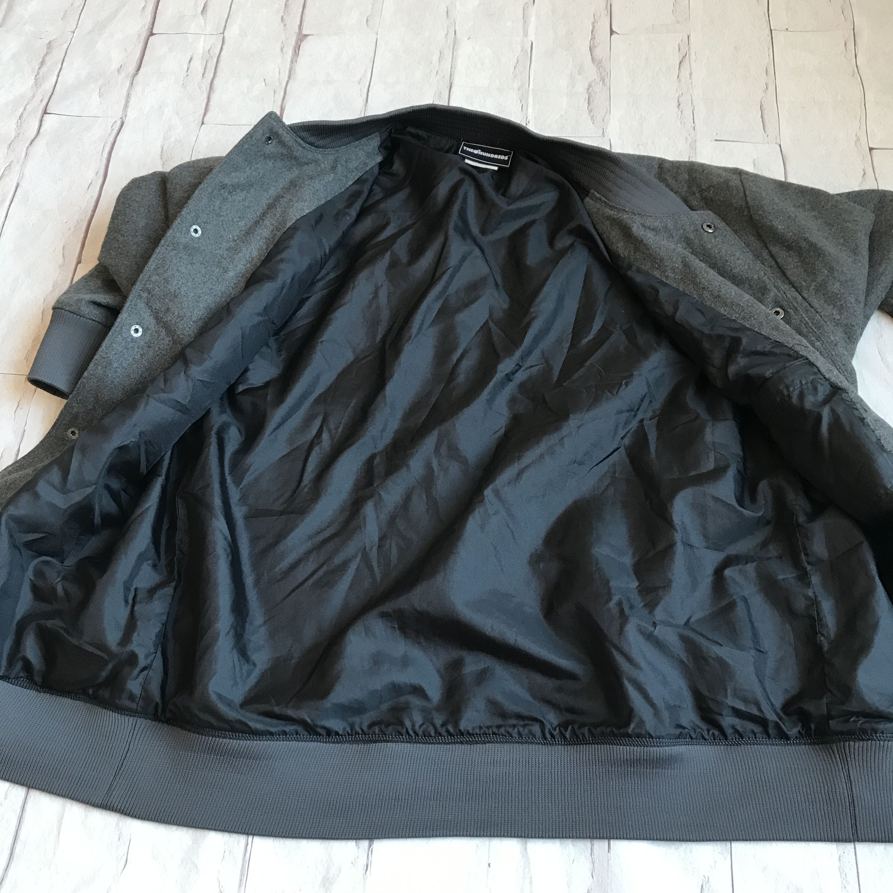 The Hundreds The Hundreds Men's Size XXL Varsity Jacket Wool Blend Grey Size US XXL / EU 58 / 5 - 3 Thumbnail