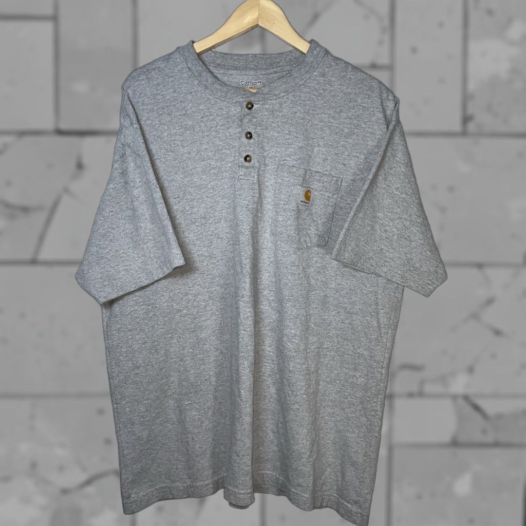 Carhartt Carhartt T-Shirt Mens XL Gray Short Sleeve Pocket Button 100% Cotton Tee Shirt Size US XL / EU 56 / 4 - 1 Thumbnail