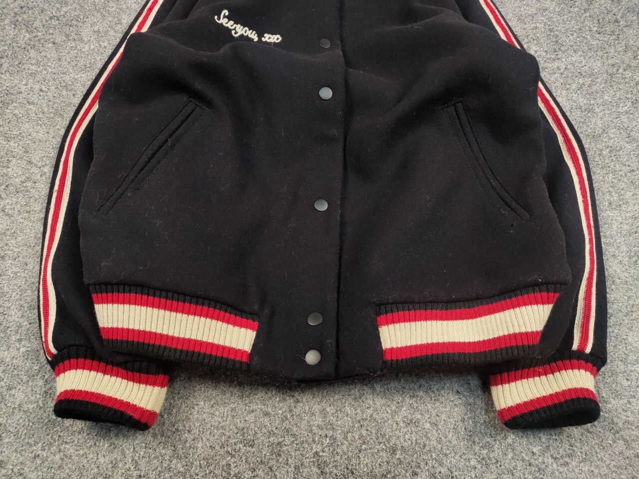 Vintage Vintage Varsity Bomber Wool Black logo Jacket Japan Style Size US M / EU 48-50 / 2 - 9 Thumbnail