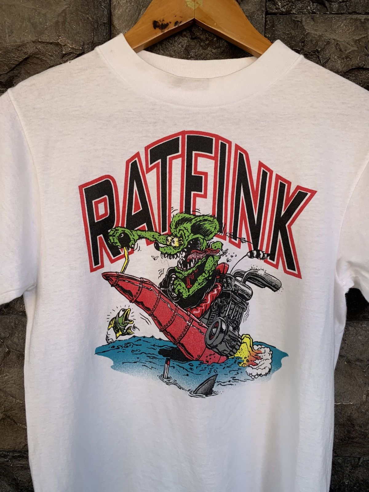 Vintage Vintage 90s Rat Fink Ed Roth Graphics T shirt Size US S / EU 44-46 / 1 - 2 Thumbnail
