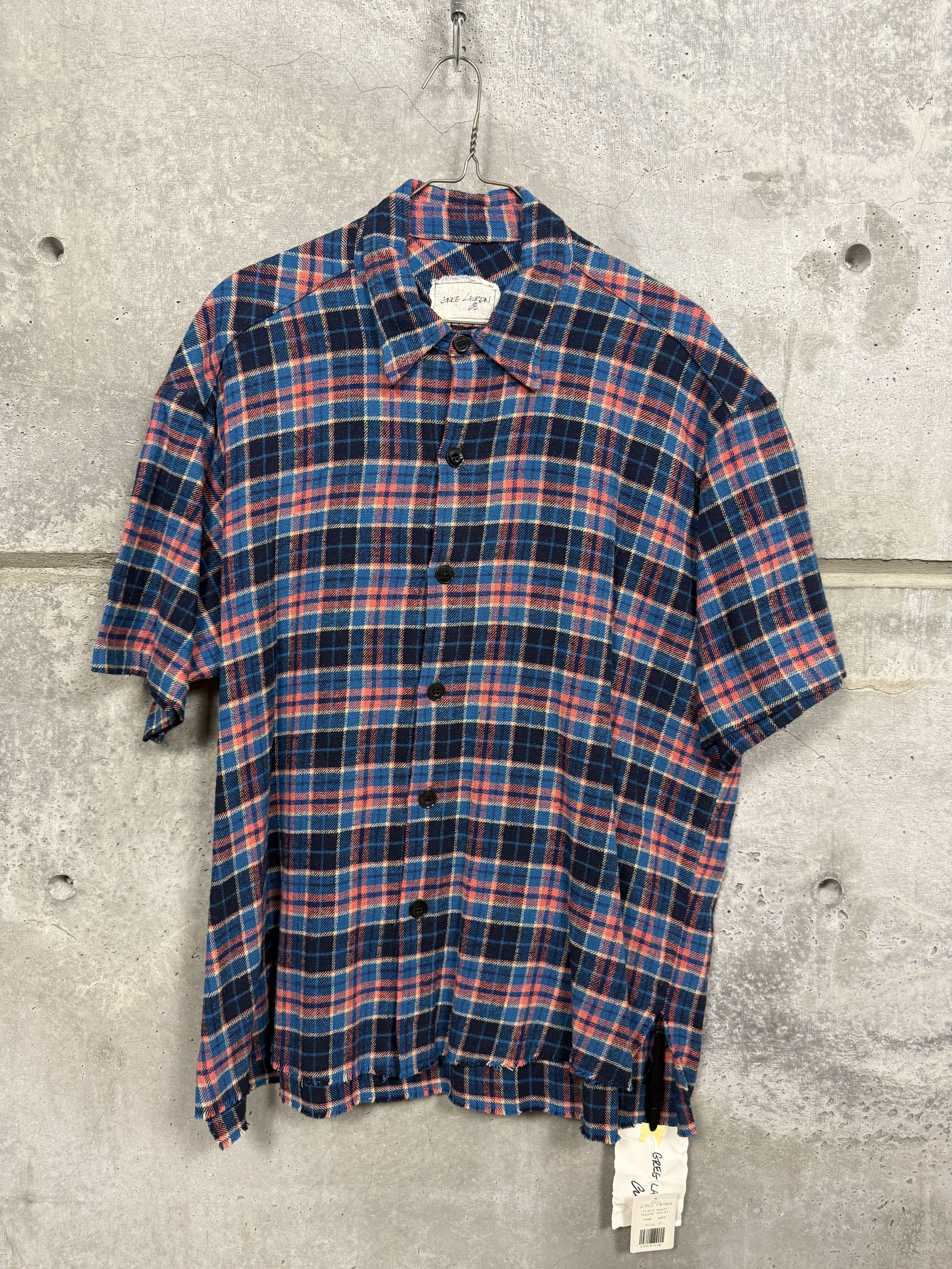 Greg Lauren $795 Greg Lauren Plaid Short Sleeve Shirt Size US XL / EU 56 / 4 - 4 Thumbnail