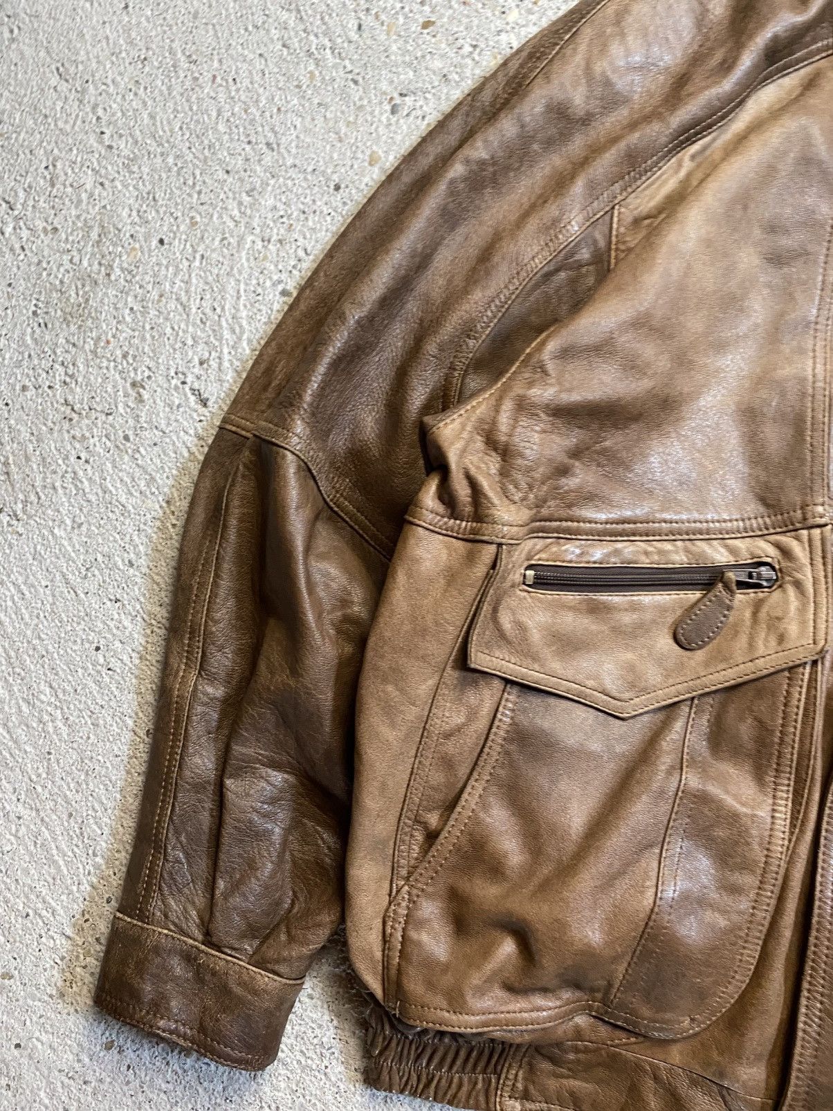 Vintage Bomber leather jacket brown avantgarde archive vintage Size US XL / EU 56 / 4 - 3 Thumbnail