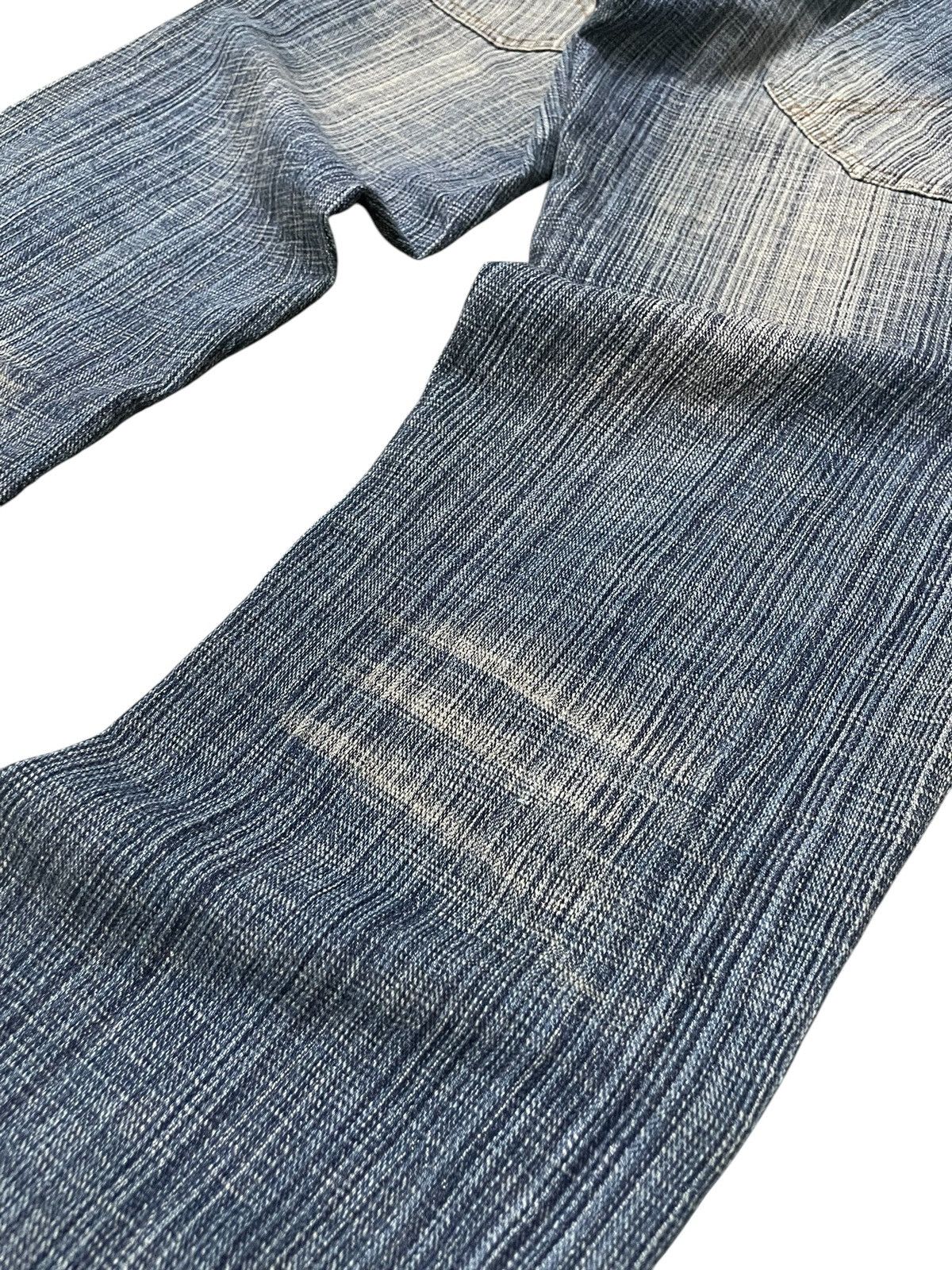 Blue Blue Japan × Hysteric Glamour × Japanese Brand Gumu International Indigo Wash Hand Stripped Woven Jeans Size US 30 / EU 46 - 16 Thumbnail