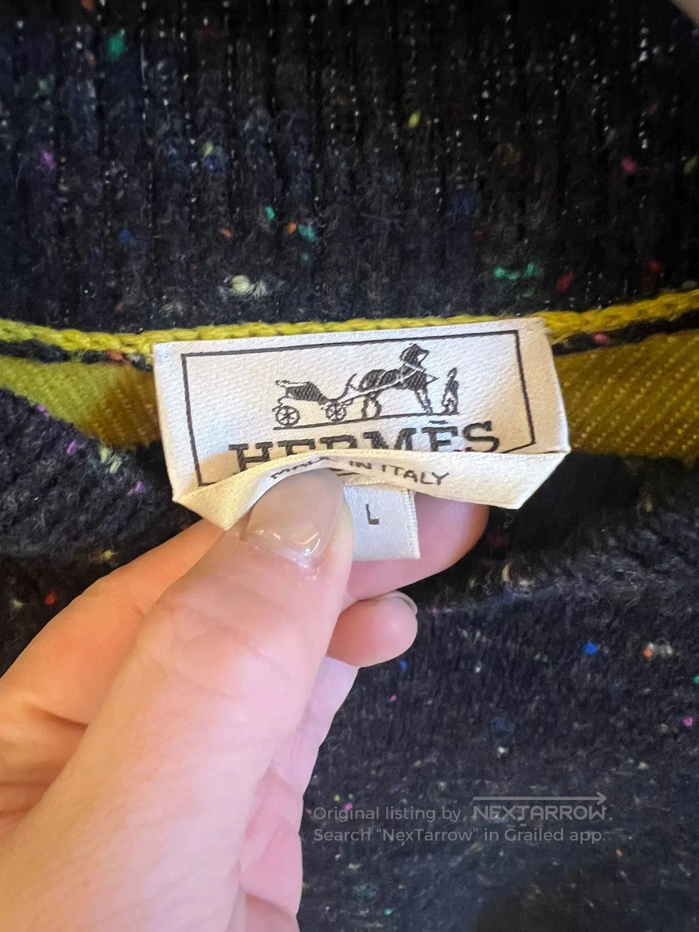 Hermes Hermes Black Yellow Colorblock Sweater. Size US L / EU 52-54 / 3 - 3 Thumbnail