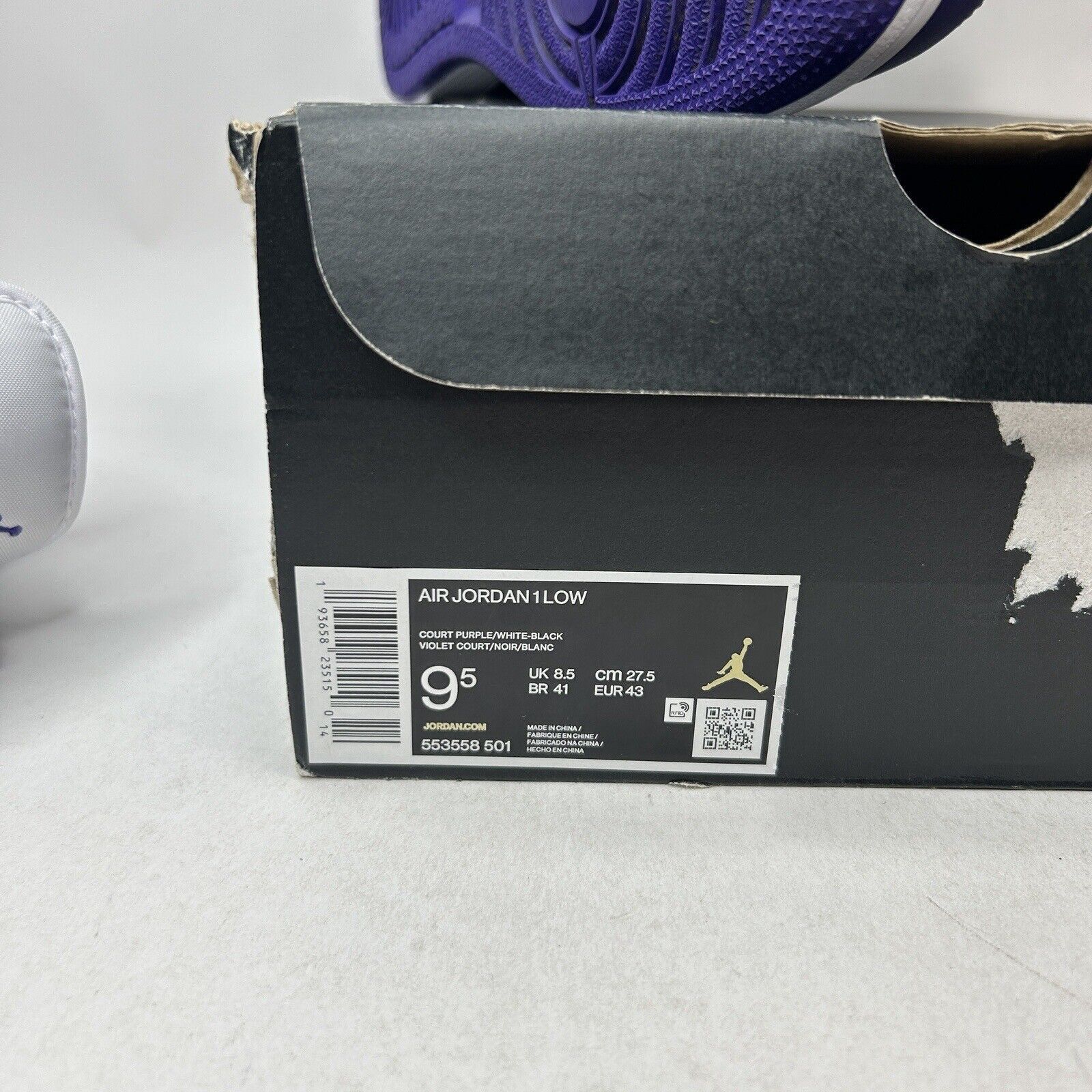 Nike Nike Air Jordan 1 Retro Low “Court Purple Black Toe” 2024 Size US 9.5 / EU 42-43 - 8 Thumbnail