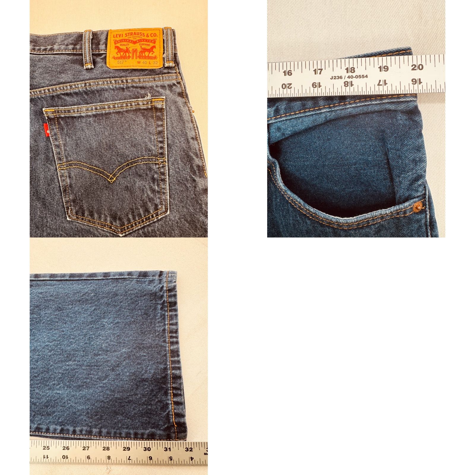 Levi's Levi's 517 Jeans Mens Blue Bootcut 40x32 Cotton 5-Pocket Denim Regular 100% Cotton 40x32 Mens Clothing Size US 40 / EU 56 - 8 Thumbnail