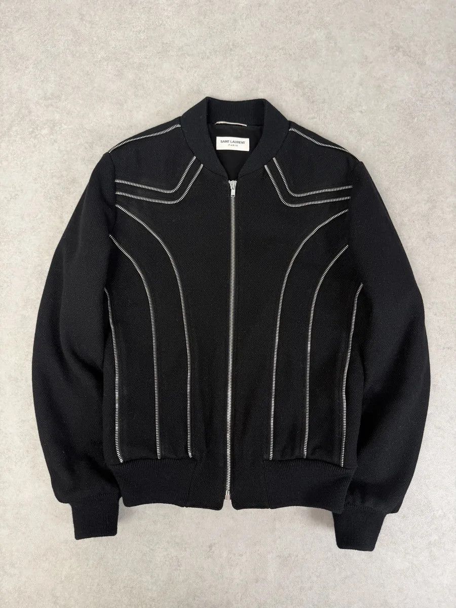 Saint Laurent Paris AW2015 Saint Laurent Black Wool Multi Zip Jacket by Hedi Slimane Size US S / EU 44-46 / 1 - 1 Thumbnail