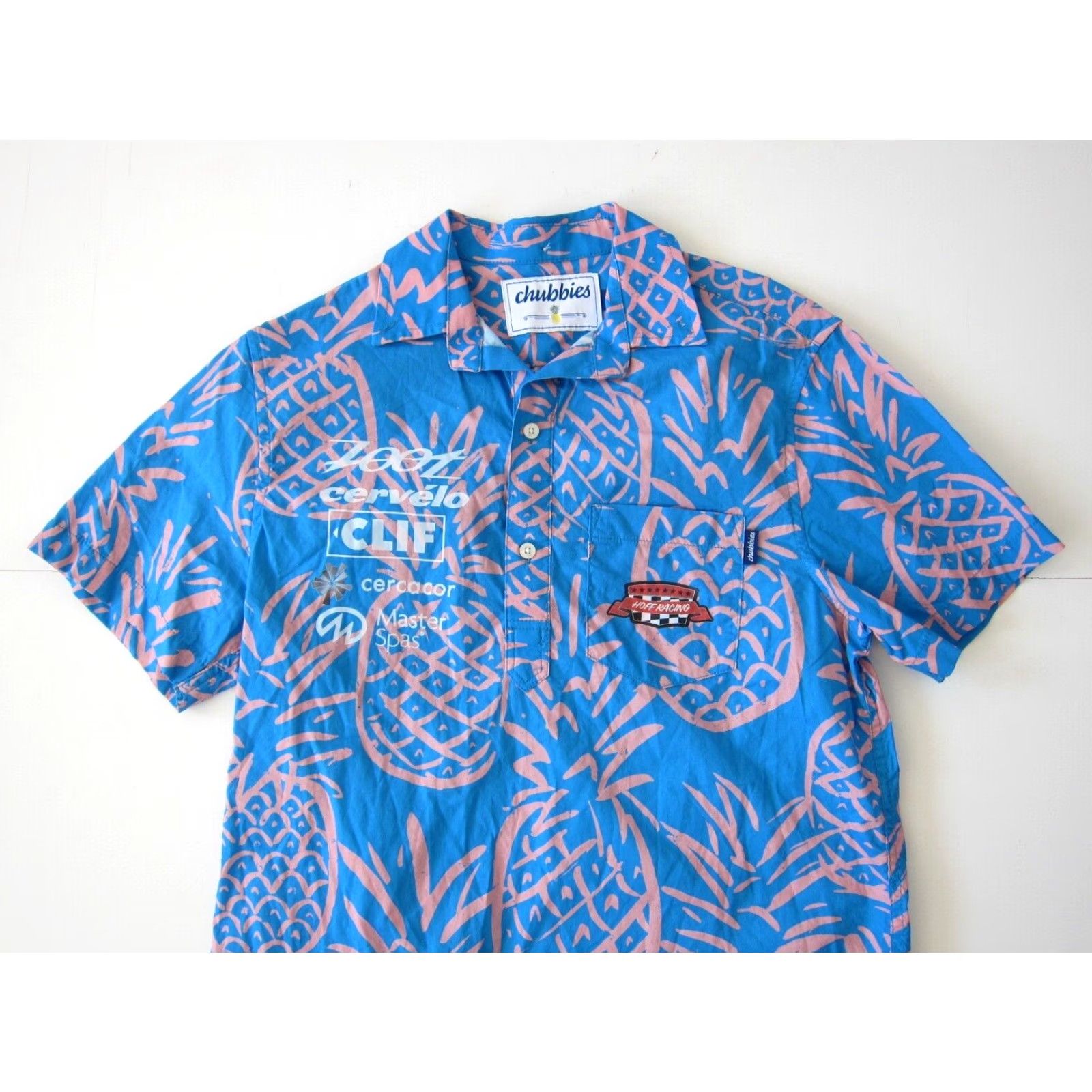 Chubbies Chubbies Shirt Collared Men Small Pineapple Hawaiian Cotton Stretch Pink Blue Modern Shirt Size US S / EU 44-46 / 1 - 5 Thumbnail