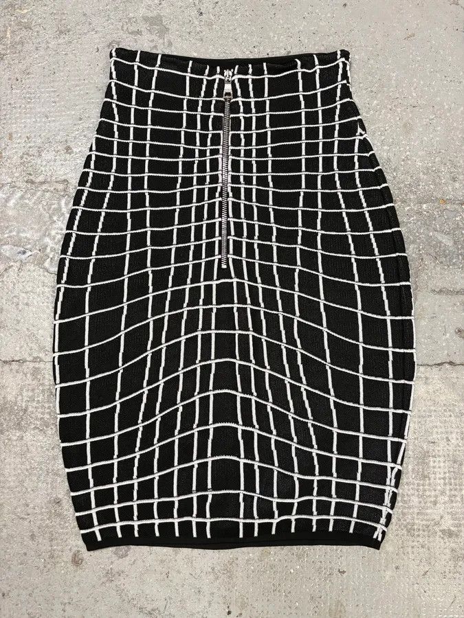 Balmain × Designer × Vintage Balmain Paris Black & White Contemporary Skirt Size 26" / US 2 / IT 38 - 4 Thumbnail