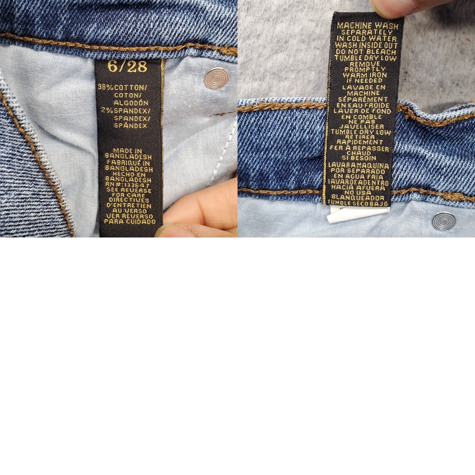 Vintage Rachel Roy Jeans Women's 6/28 Blue Denim Stretch Boho High Waisted Denim Jeans Distressed 5-Pocket Regular Fit Womens Size 6Blue Size 28" / US 6 / IT 42 - 8 Thumbnail