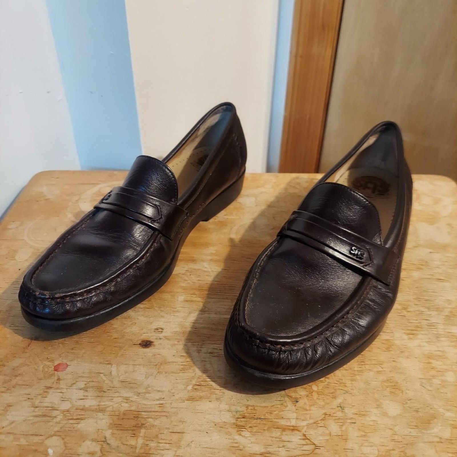 SAS SAS Ace Men's US 9.5 Brown Leather Casual Slip On Loafers Size US 9.5 / EU 42-43 - 1 Thumbnail