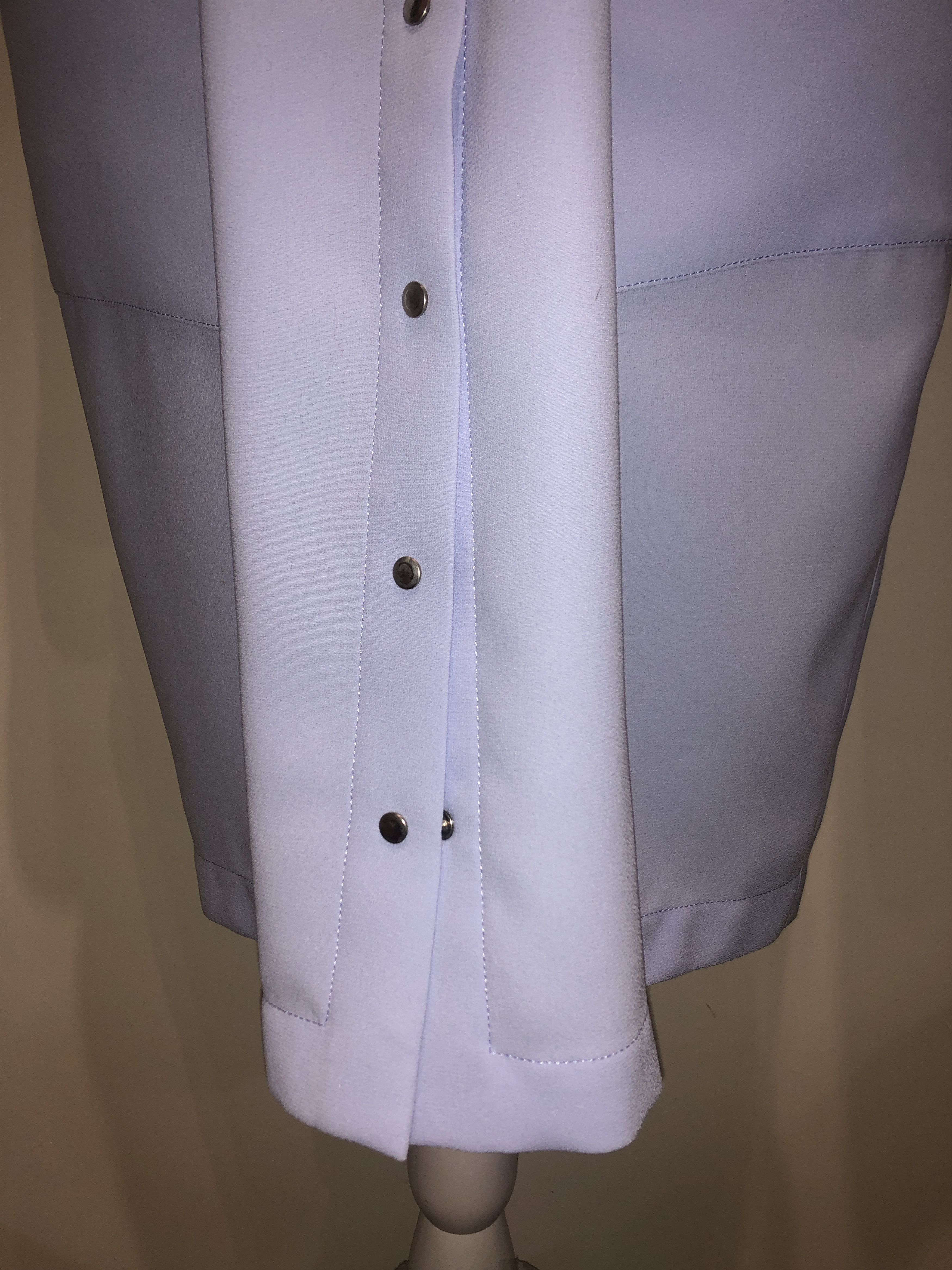 Thierry Mugler Silver Metal embellishment pale blue dress Size L / US 10 / IT 46 - 8 Thumbnail