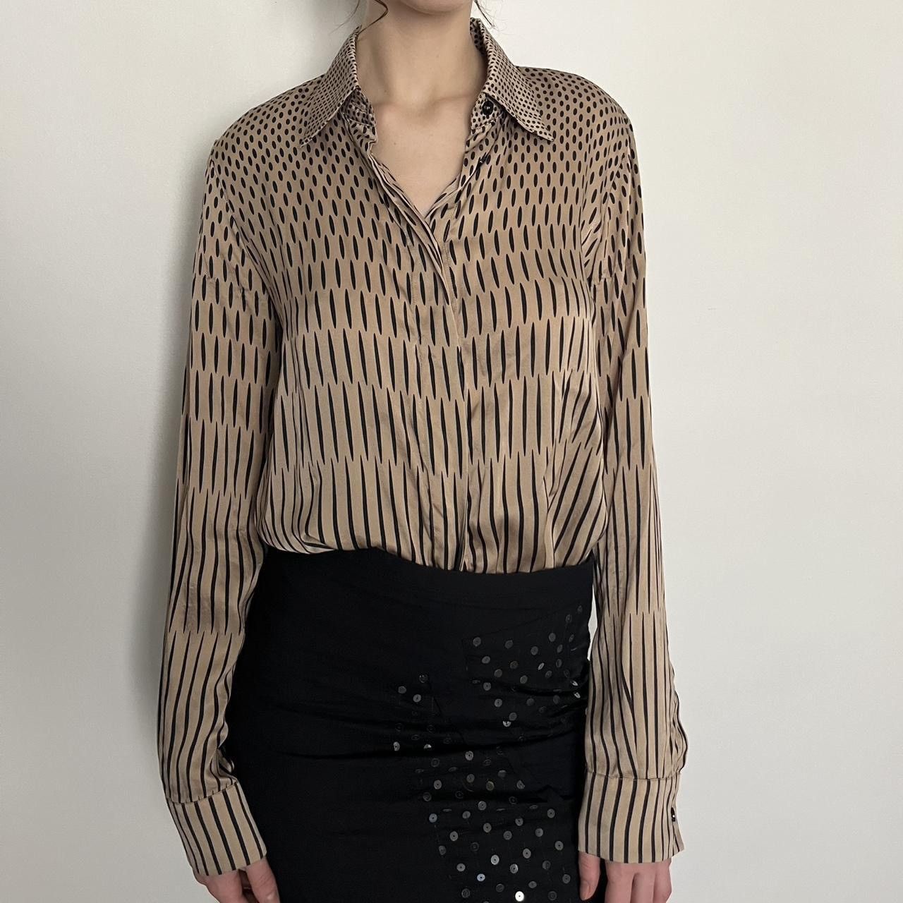Maison Margiela Maison Margiela Monogram Pattern Logo Long Sleeve Silk Shirt Size S / US 4 / IT 40 - 1 Thumbnail