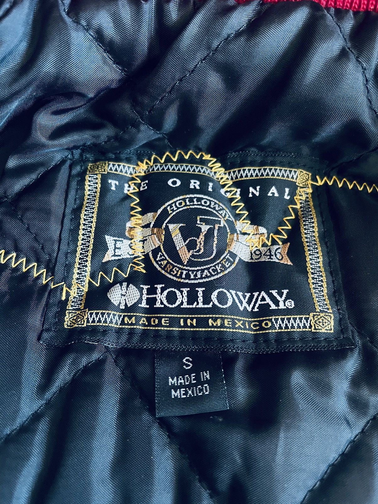 Holloway Vintage 'Varsity' Leather wool baseball JACKET, Fit M Size US M / EU 48-50 / 2 - 4 Thumbnail