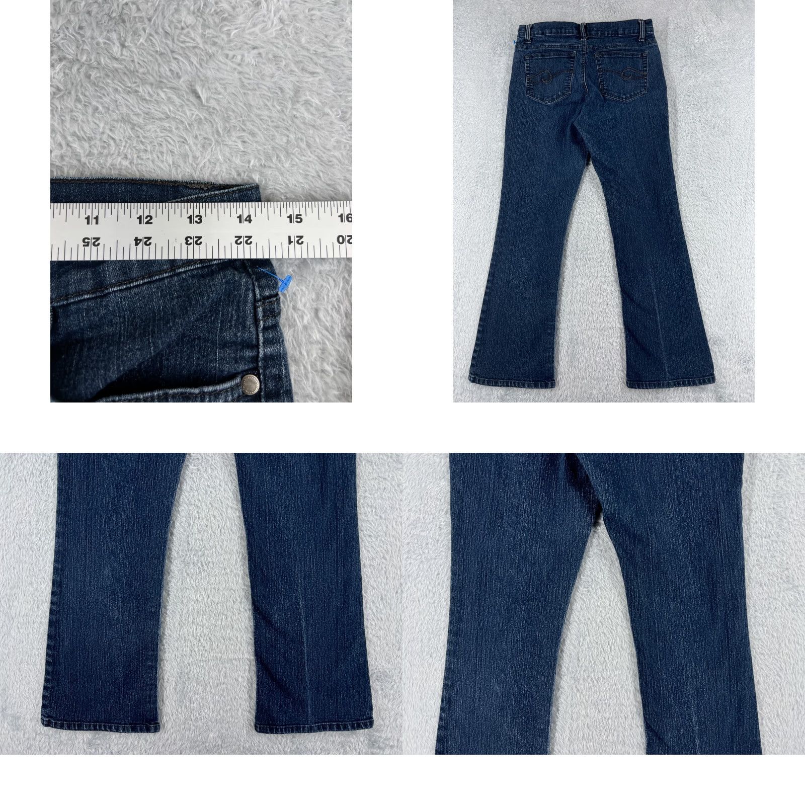 Vintage Jaclyn Smith Jeans Womens 6 Blue Denim Flared Mid Rise 27x27 Dark Wash Cowboy Southwestern American Designer Womens Size 28" / US 6 / IT 42 - 9 Thumbnail