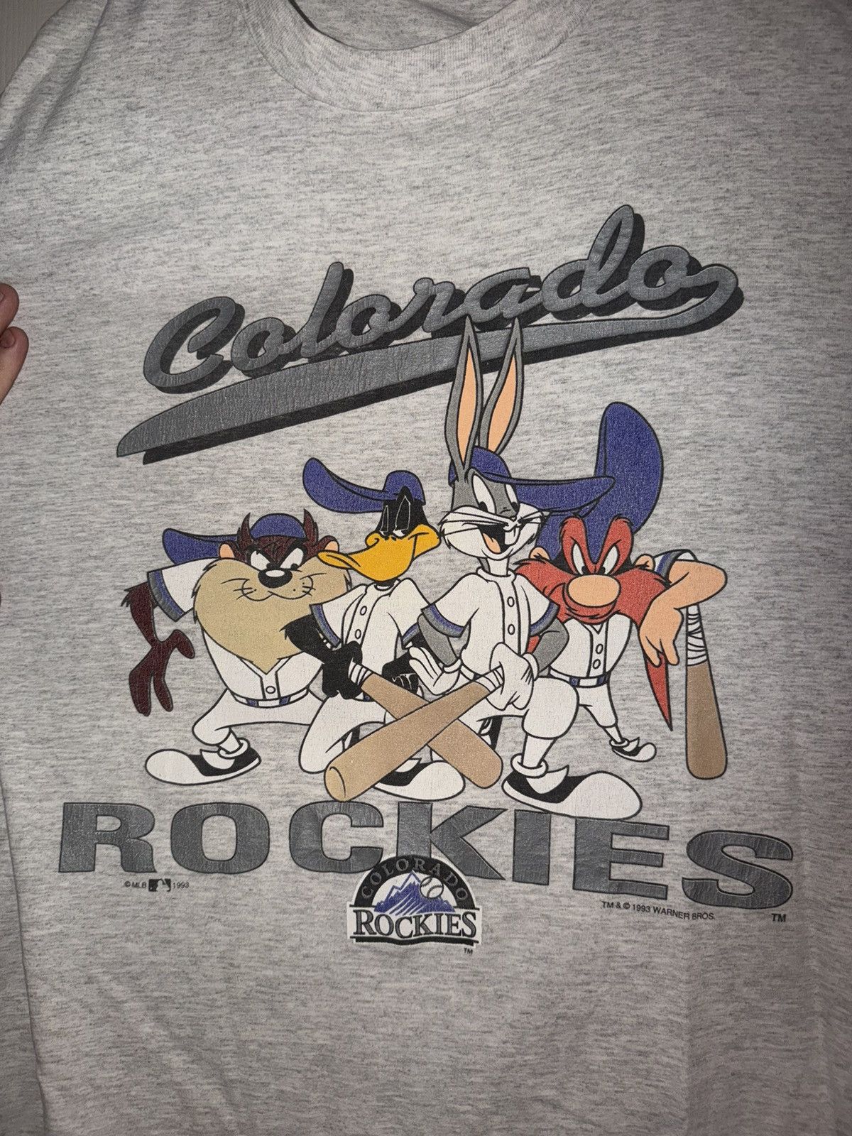 Anvil Vintage Looney Tunes Rockies Tee Size US XL / EU 56 / 4 - 4 Thumbnail