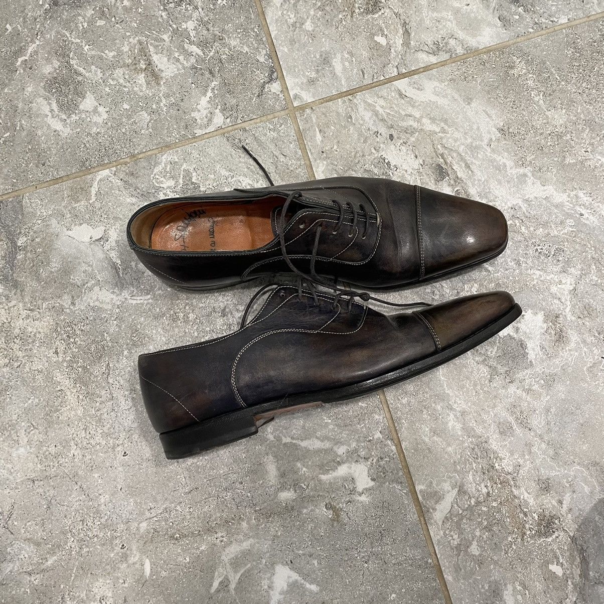 Handmade × Santoni 6 Santoni boots classic chameleon clr Leather Shoes old mone Size US 6 / EU 39 - 1 Thumbnail