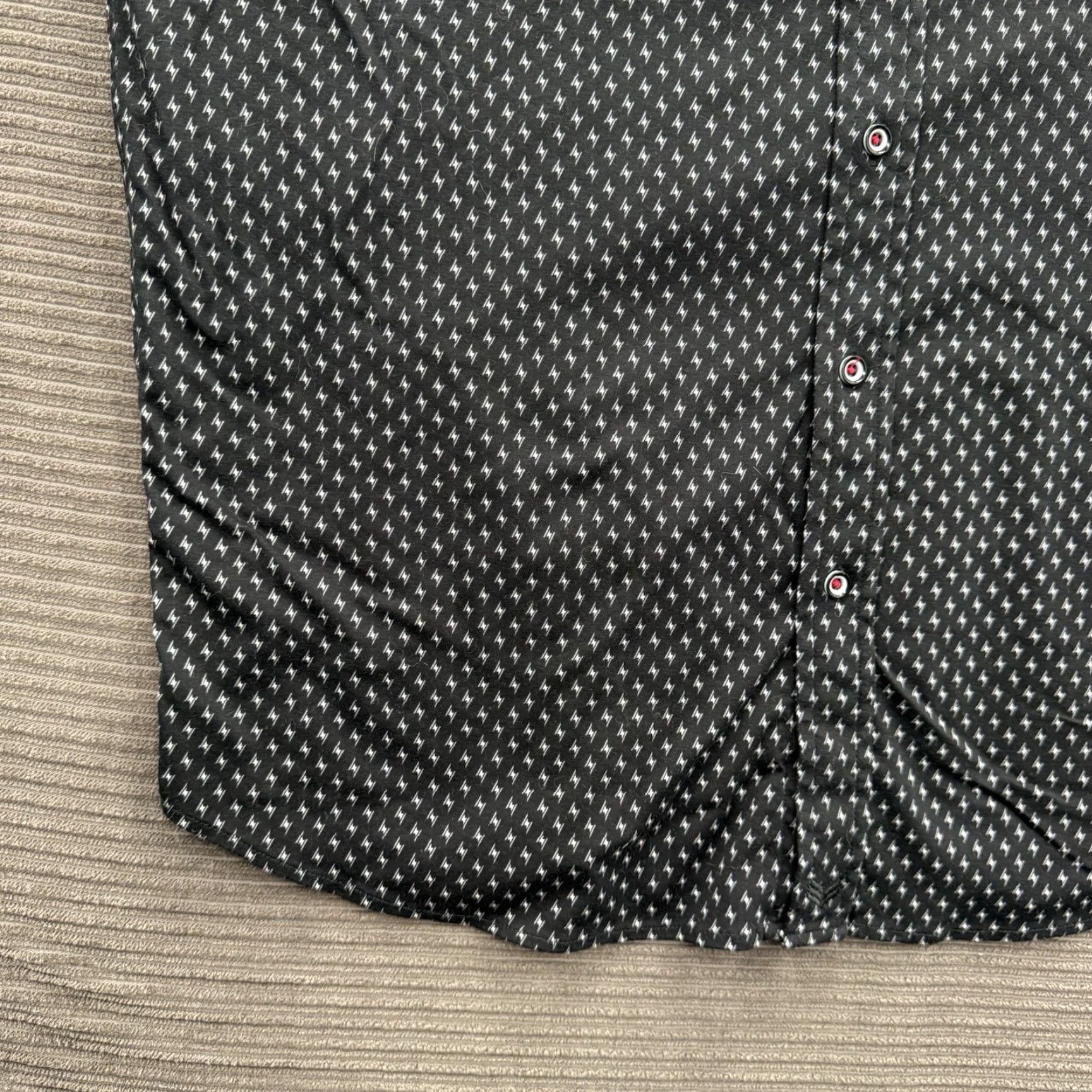 Vintage Buttercloth Shirt Men XL Black Geometric Print Cotton Regular Fit Designer Button-Up Shirt Accessories: All Seasons, Breathable, Stretch Size US XL / EU 56 / 4 - 7 Thumbnail