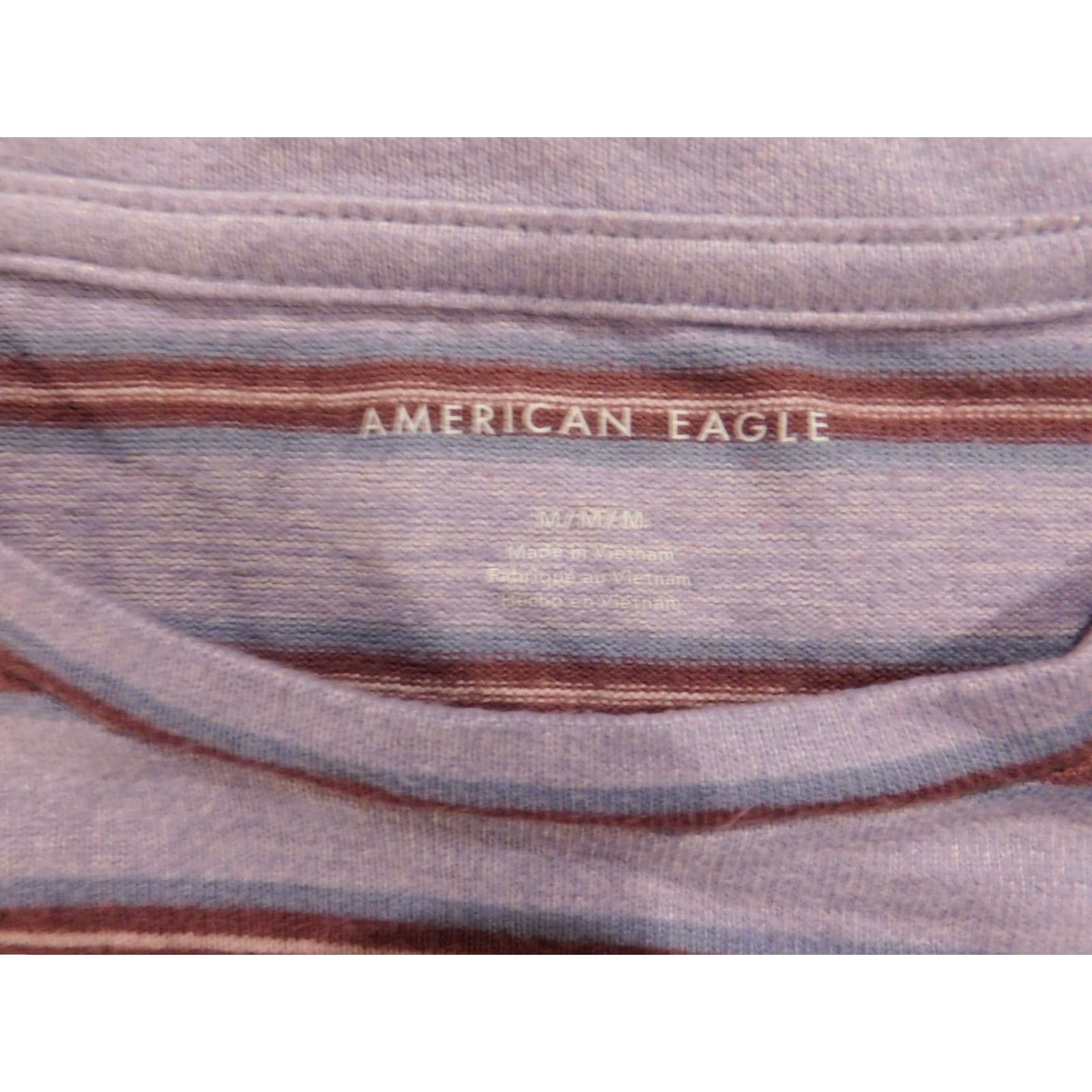American Eagle Outfitters American Eagle Outfitters Blouse Womens Medium Purple Striped Raglan Sleeve Knit Collared Button-Down Pocket Short Sleeve? Size M / US 6-8 / IT 42-44 - 4 Thumbnail