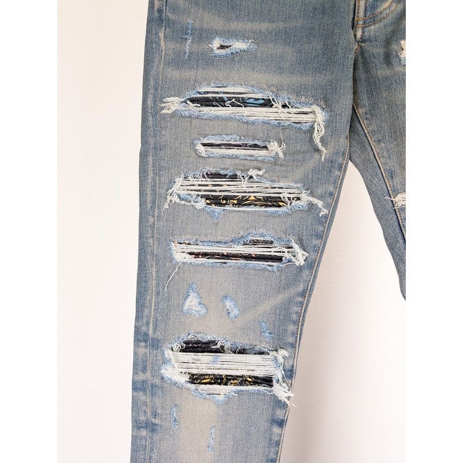 Amiri o1rshd1 Rainbow Paisley Thrasher Jeans in Clay Indigo Size US 28 / EU 44 - 6 Thumbnail