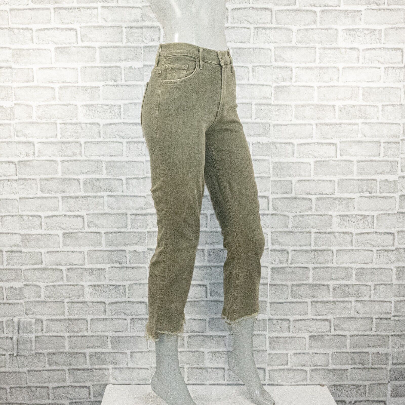 MOTHER MOTHER Denim Insider Crop Step Fray Jeans in Dye Faded Army Size 25" / US 0 / IT 36 - 3 Thumbnail