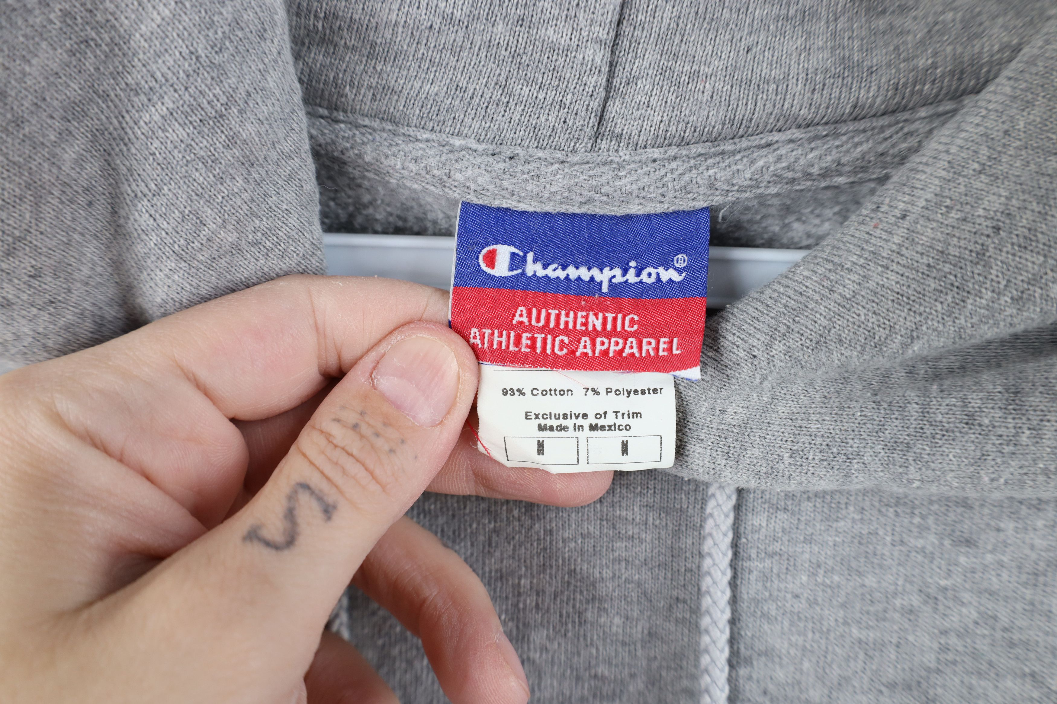 Champion Vintage 90s Champion Logo Heavyweight Hoodie Sweatshirt Gray Size US M / EU 48-50 / 2 - 10 Thumbnail