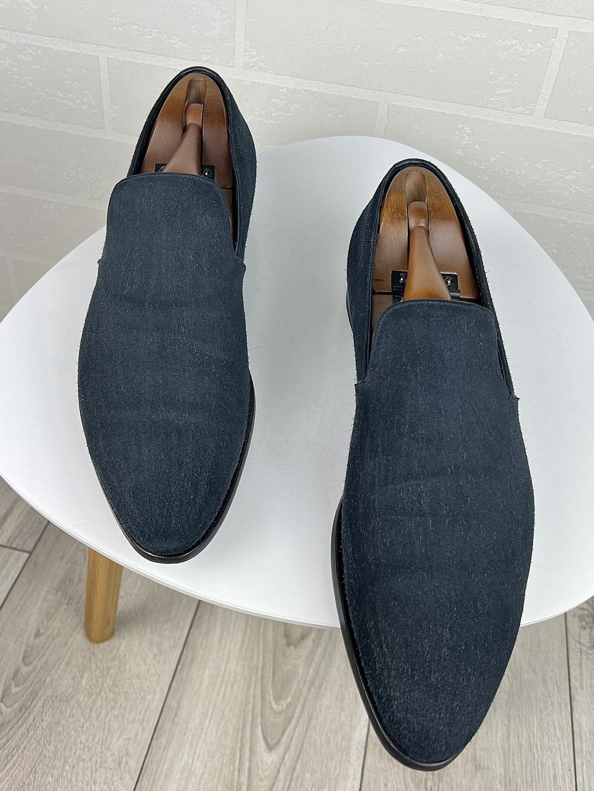 Prada PRADA MILANO Loafers Suede Leather Dress Shoes Blue Men's Size US 10.5 / EU 43-44 - 4 Thumbnail