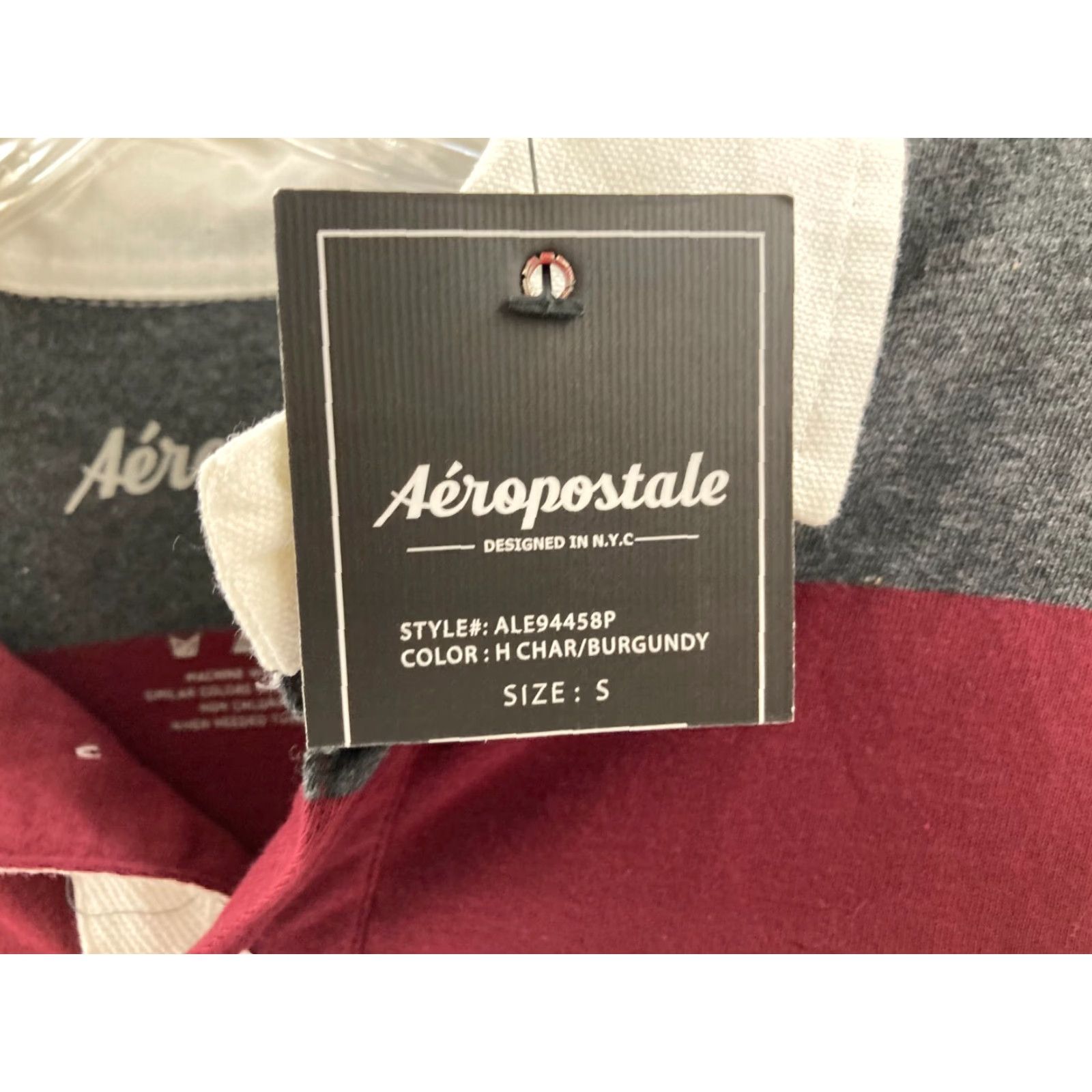 Vintage VINTAGE Aéropostale Polo Shirt Mens Small Long Sleeve Striped Burgundy Classic Casual Size US S / EU 44-46 / 1 - 4 Thumbnail