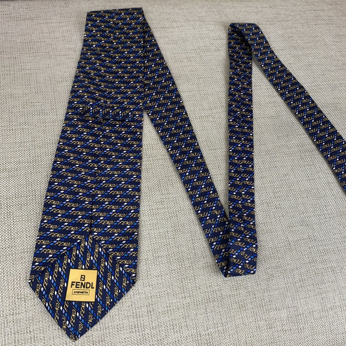 Fendi Fendi Full Print Silk Tie Caravatte Size ONE SIZE - 5 Thumbnail