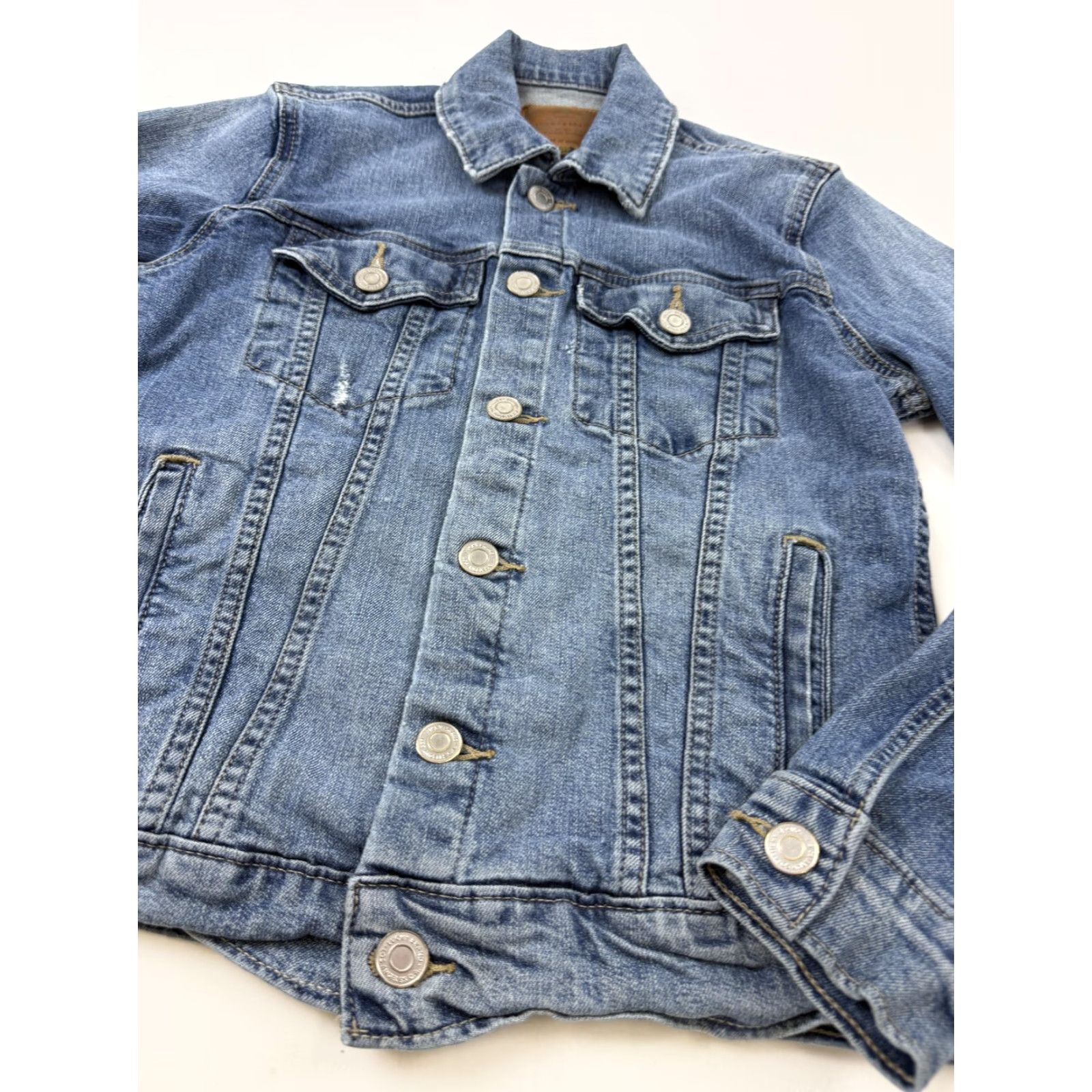Lucky Brand Lucky Brand Jacket Womens XS Blue Denim Tomboy Trucker Button Front Casual Size XS / US 0-2 / IT 36-38 - 2 Thumbnail