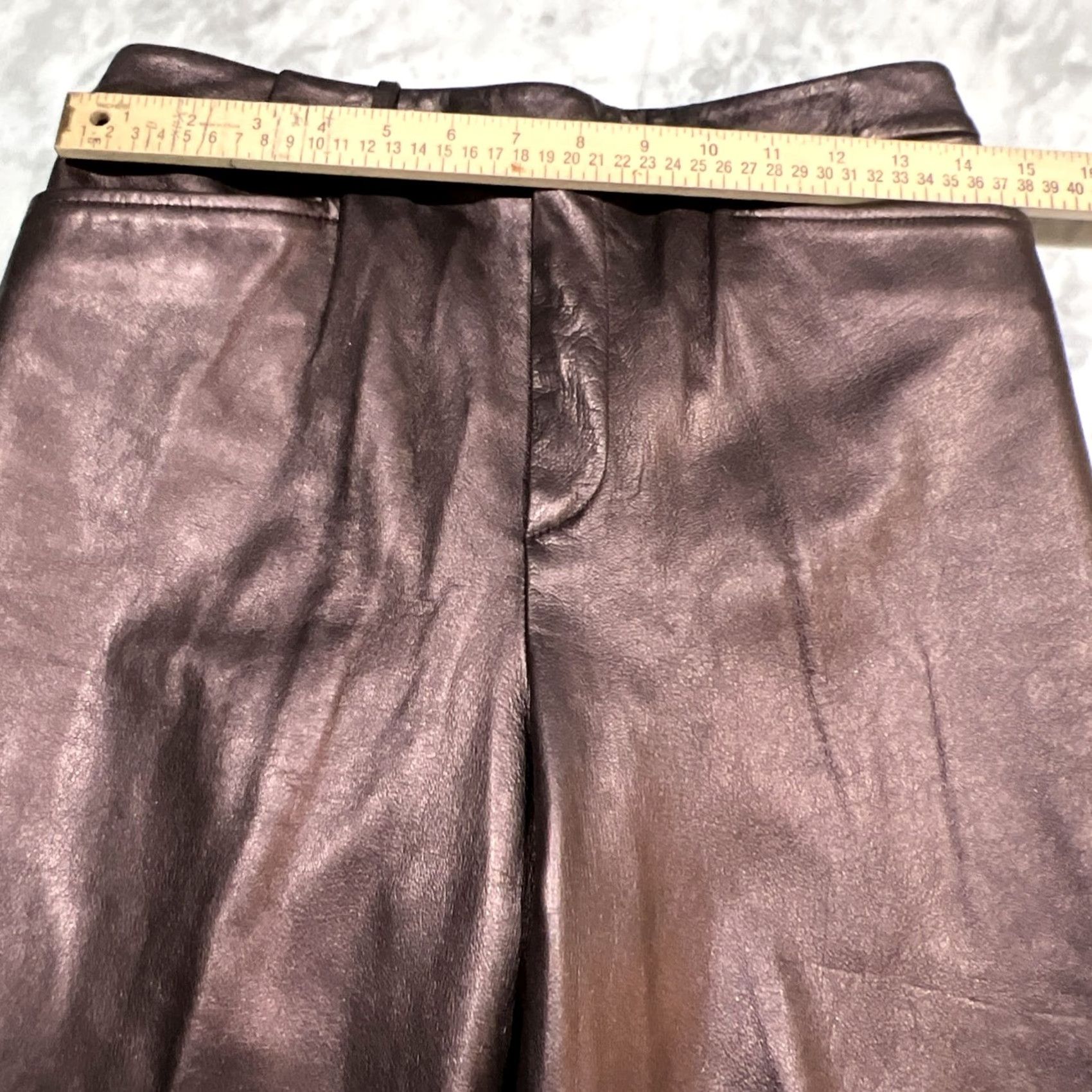 Ellen Tracy VINTAGE Linda Allard Ellen Tracy Pants Women 12 Leather Mauve 90s Size 34" / US 12 / IT 48 - 6 Thumbnail