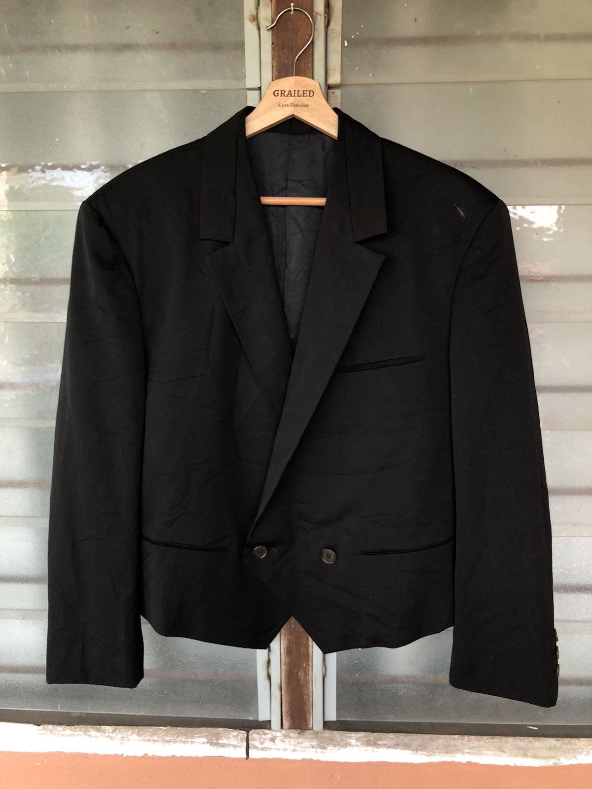 Issey Miyake Vintage Issey Miyake Men Double Breasted Blazer Black Size S Size US S / EU 44-46 / 1 - 2 Thumbnail