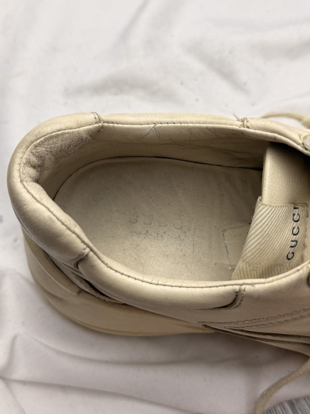 Gucci Gucci Rhyton Leather Sneakers Ivory Off-White Dad Shoes Size US 6.5 / IT 36.5 - 8 Thumbnail
